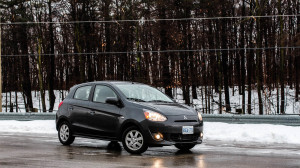 2014 Mitsubishi Mirage SE front 1/4